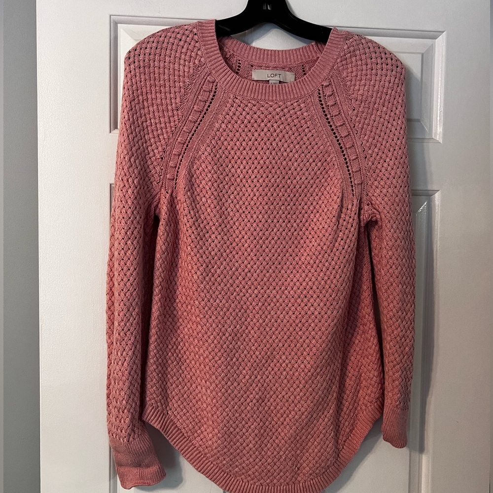 LOFT Dusty Rose Crewneck Sweater